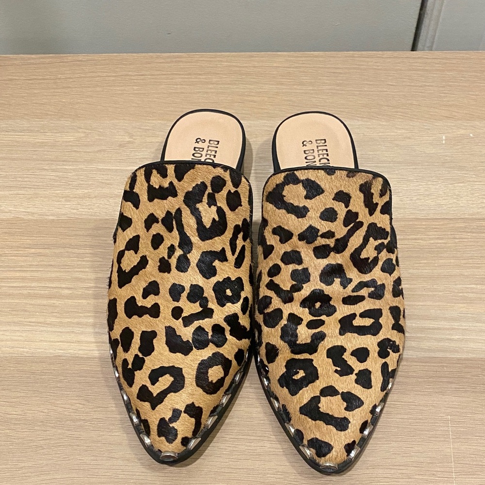 Leopard Print Ponyhair Slip-On Loafers - Picture 2 of 5